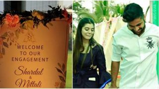 Viral Video: Shardul Thakur Gets Engaged To Long Time Girlfriend Mittali Parulkar; Rohit Sharma Spotted Alongside Him